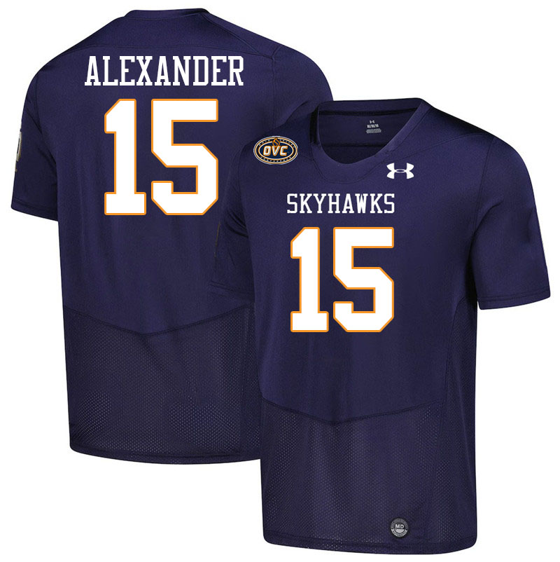 UT Martin Skyhawks #15 Scottie Alexander College Football Jerseys,Uniforms-Navy